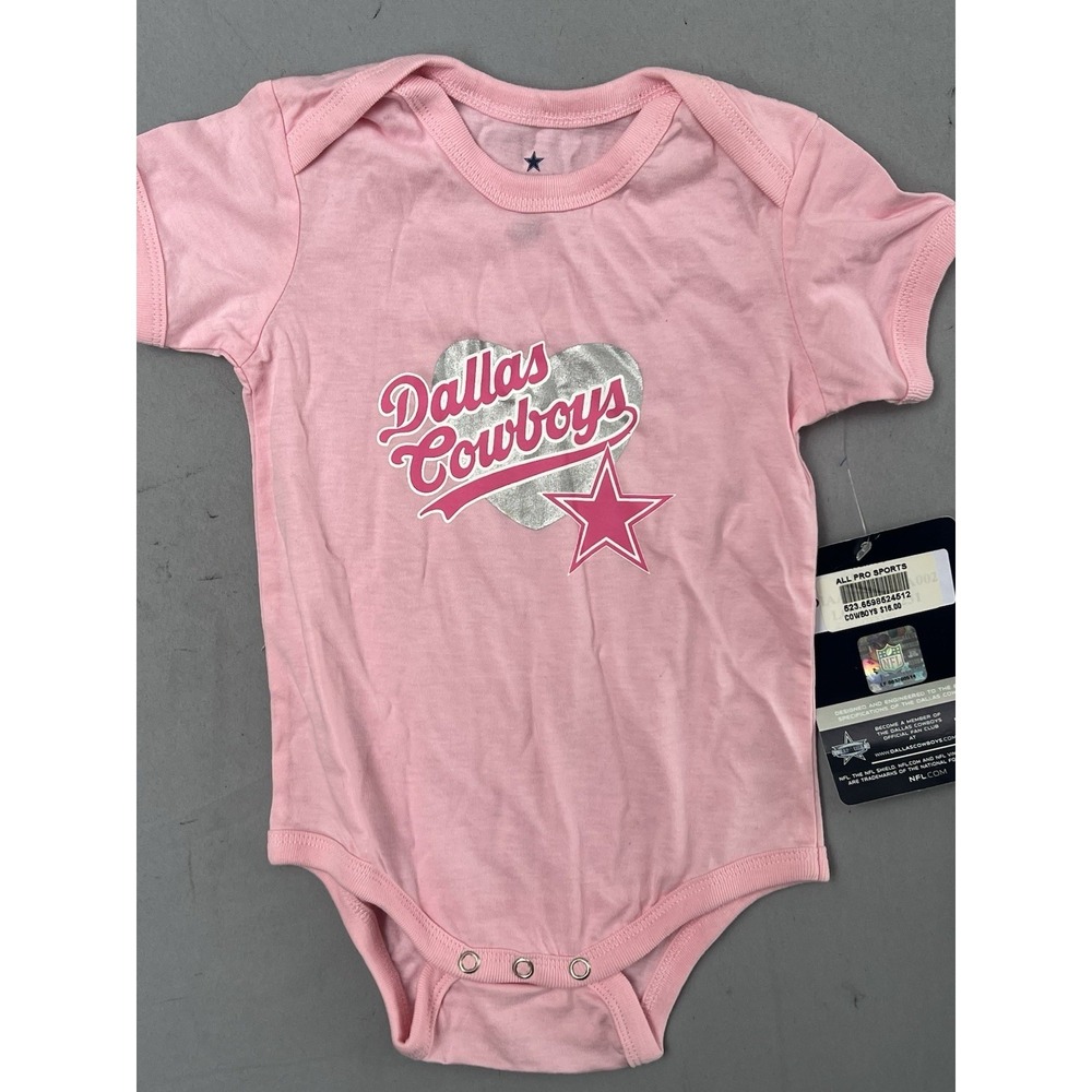 NFL Dallas Cowboys Baby Girl One Piece Bodysuit 12M Pink